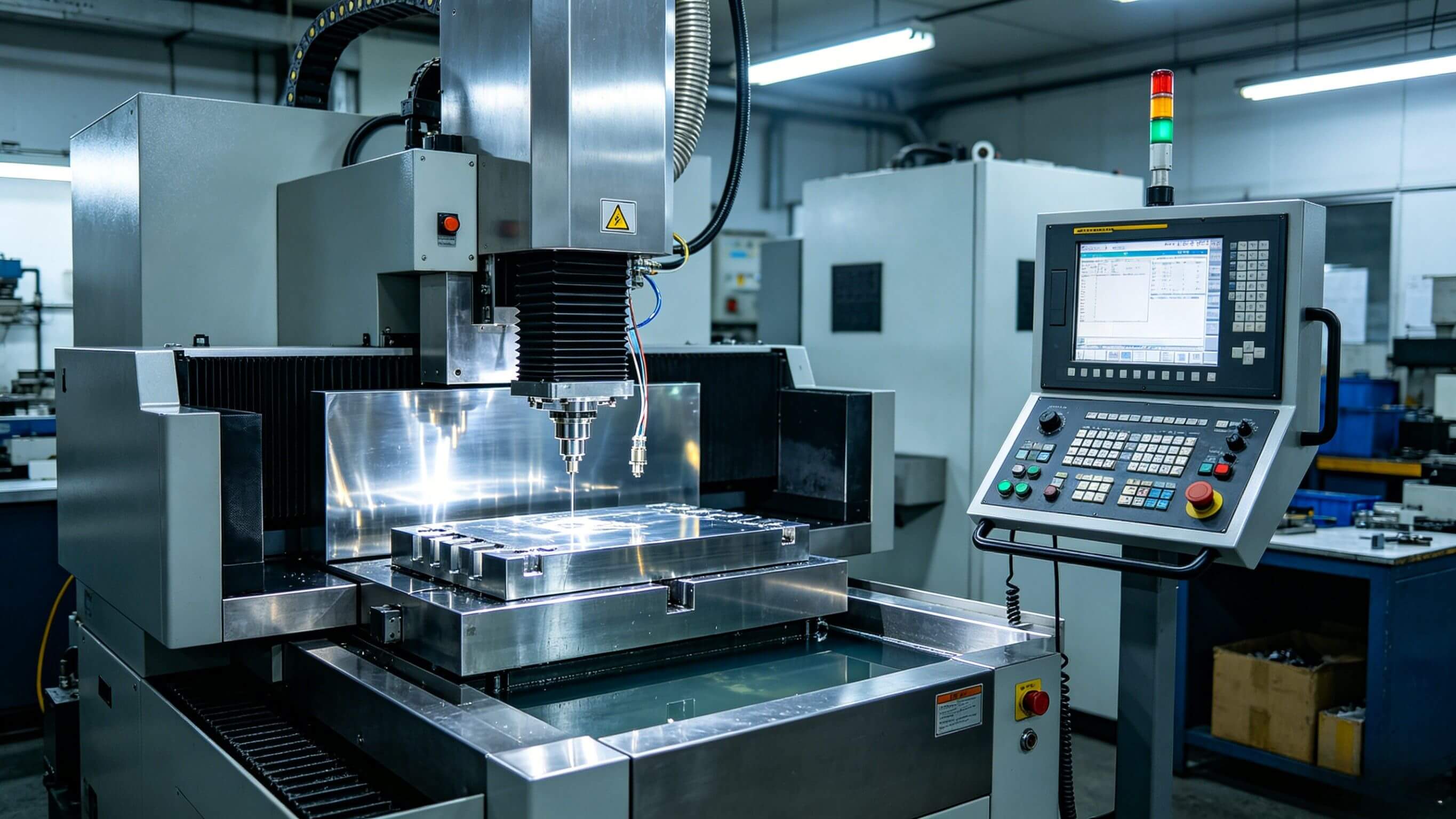 Close-Up-View-of-WEDM-and-Mirror-Finish-EDM-Machining-Equipment
