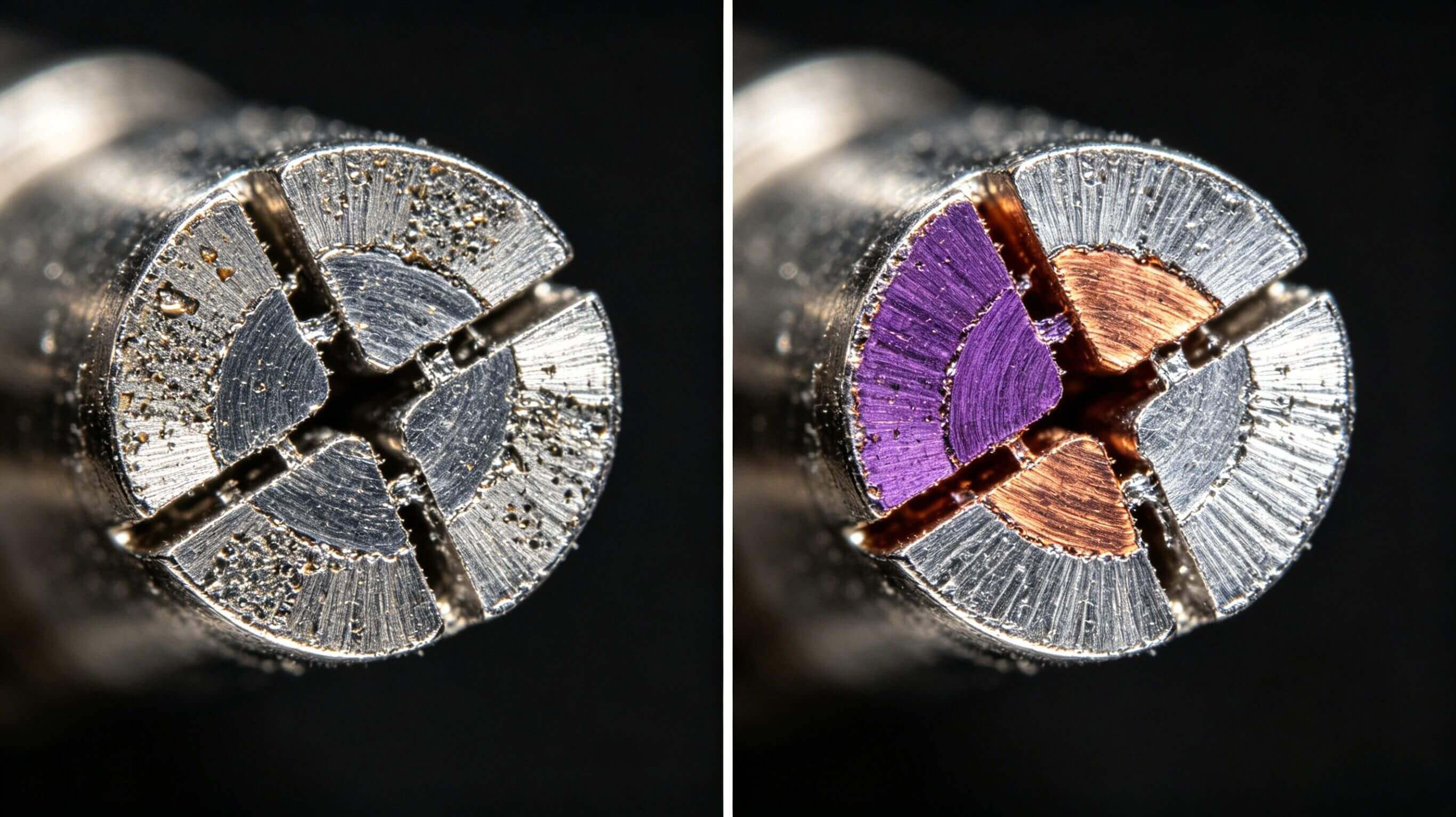 cheap-terminal-vs-premium-copper-silver-plated-terminal-macro-shot