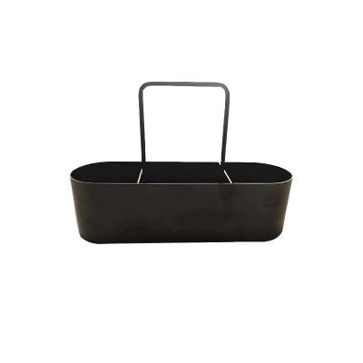 Fabricante personalizado Heavy-Duty Metal Sink Organizer Black Multi-Purpose Storage Basket for Kitchen and Bath